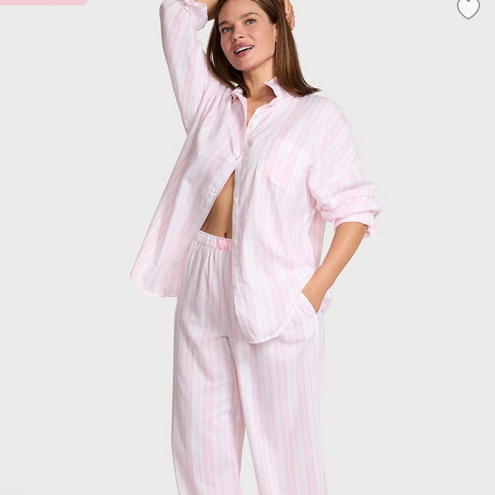 Victoria's Secret Light Pink Striped Pajama Set